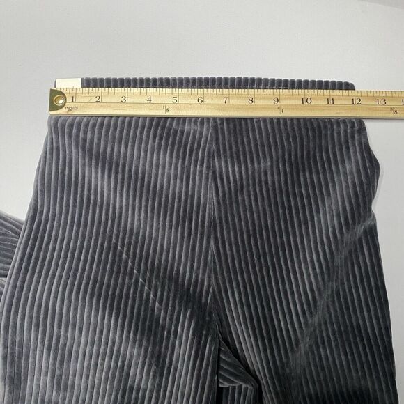 AERIE NWT Velour High Rise Ribbed Flare Charcoal Gray Pants XS - Picture 3 of 7
